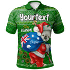 aboriginal-christmas-polo-shirt-custom-australia-koala-ugly-christmas-with-aboriginal-inspired-green-polo-shirt