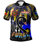 force-rugby-polo-shirt-celebrate-naidoc-week-get-up-stand-up-show-up-black-swan-with-aboriginal-patterns-polo-shirt