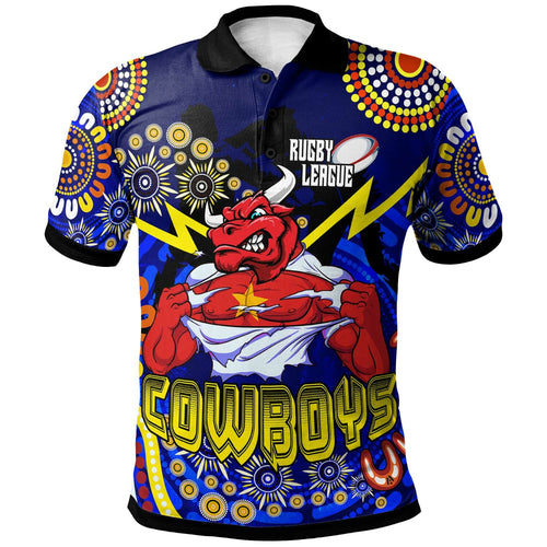 cowboys-rugby-polo-shirt-custom-cowboys-bulls-with-aboriginal-dot-painting-player-and-number-polo-shirt