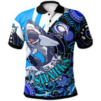 sharks-rugby-polo-shirt-custom-angry-sharks-rugby-team-with-aboriginal-dot-painting-player-and-number-polo-shirt