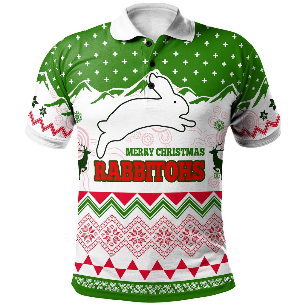 rabbitohs-rugby-christmas-polo-shirt-custom-merry-christmas-rabbitohs-aboriginal-culture-polo-shirt