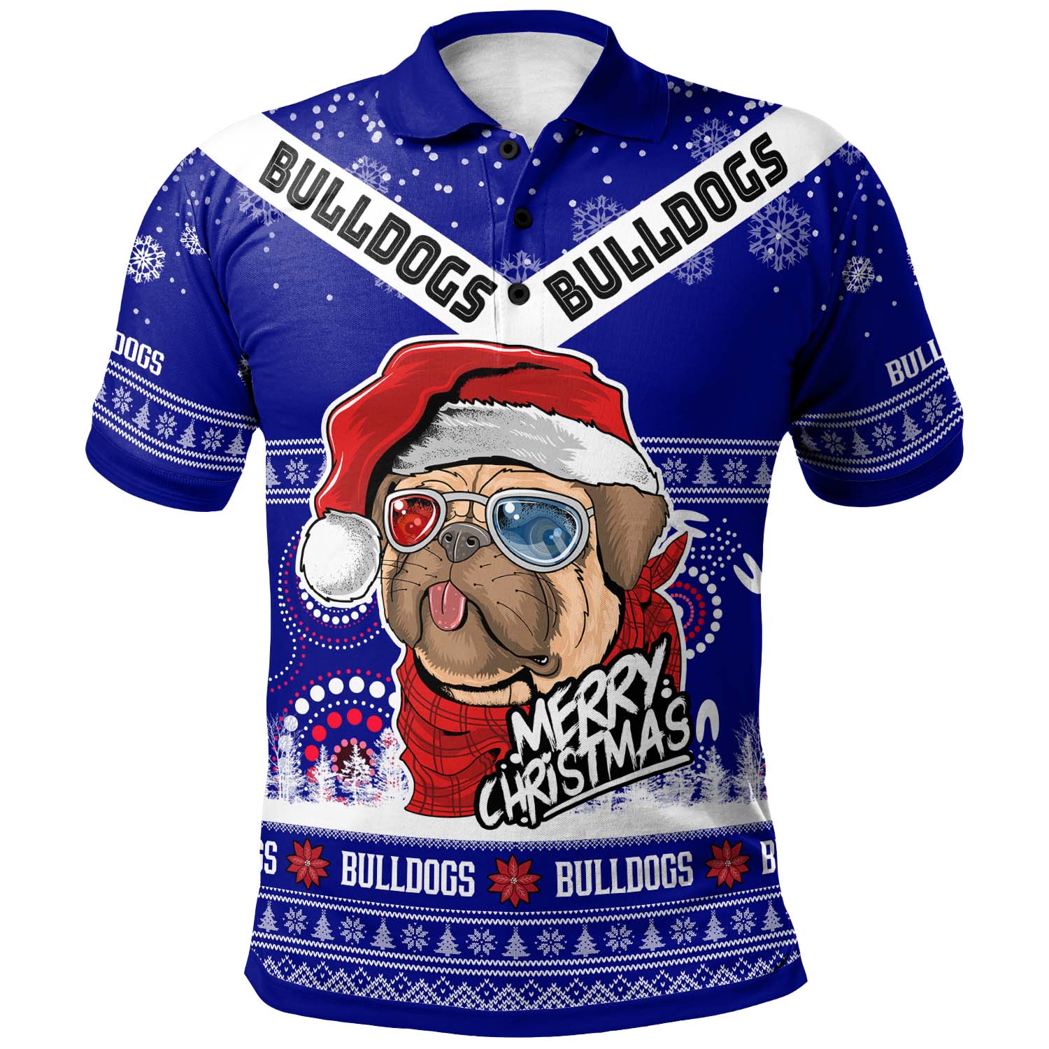 bulldogs-rugby-christmas-polo-shirt-custom-bulldogs-ugly-christmas-and-aboriginal-patterns-polo-shirt