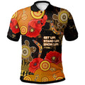 australia-anzac-day-and-naidoc-week-2023-polo-shirt-poppy-flower-with-aboriginal-inspired-style-and-turtle-indigenous-polo-shirt