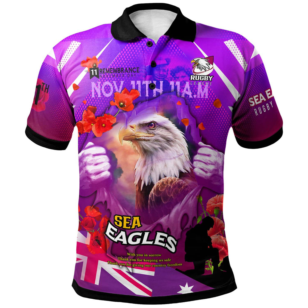 sea-eagles-rugby-polo-shirt-custom-sea-eagles-remembrance-day-lest-we-forget-poppies-polo-shirt