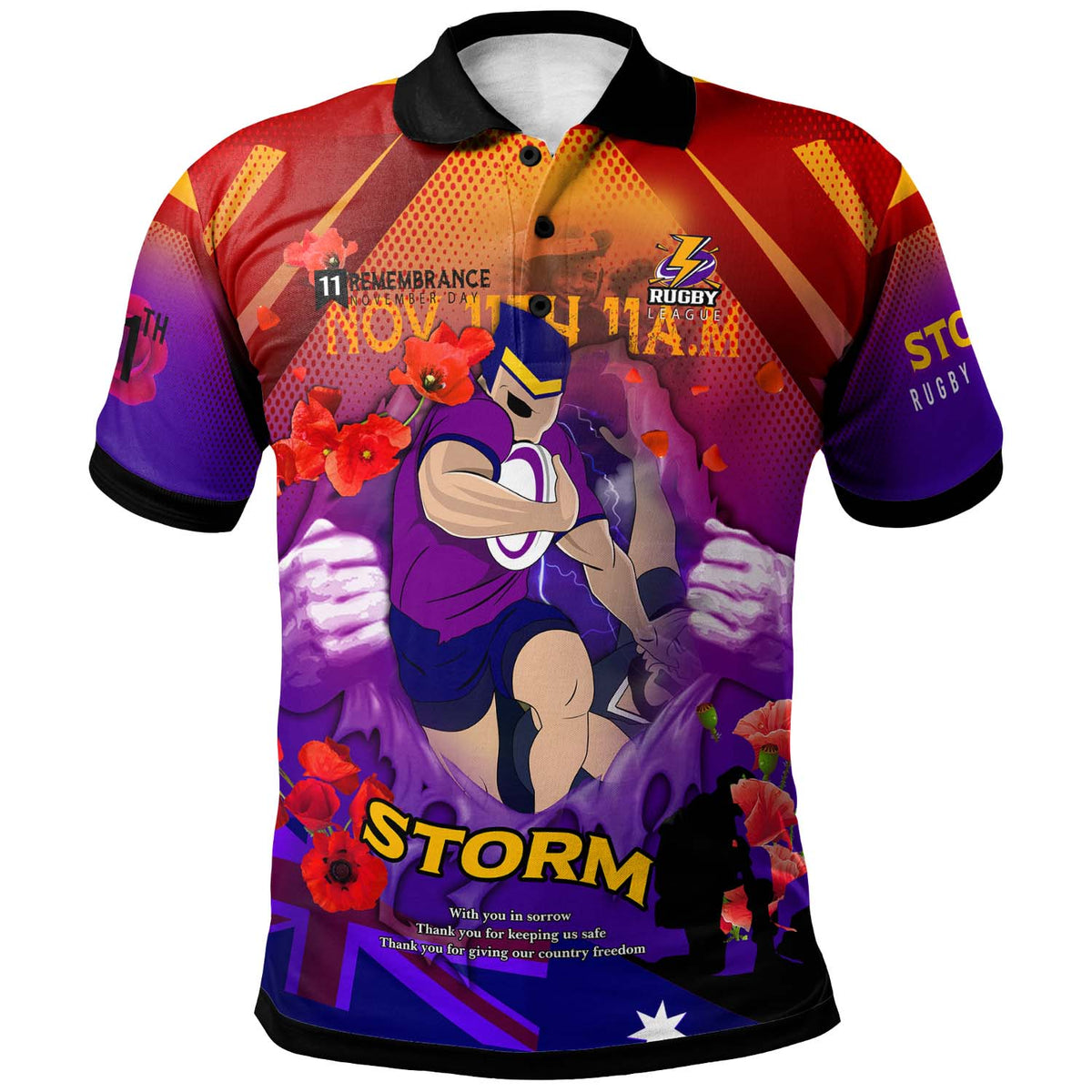 storm-rugby-polo-shirt-custom-storm-remembrance-day-lest-we-forget-poppies-polo-shirt