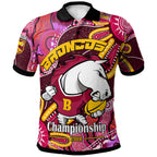 nrlw-broncos-rugby-polo-shirt-custom-broncos-aboriginal-dot-painting-player-and-number-woman-polo-shirt