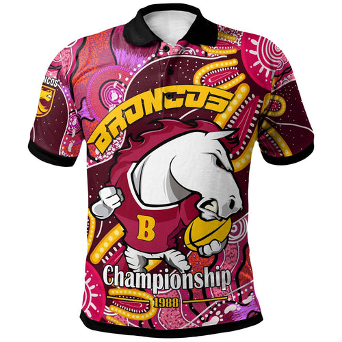 nrlw-broncos-rugby-polo-shirt-custom-broncos-aboriginal-dot-painting-player-and-number-woman-polo-shirt