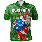 aboriginal-christmas-polo-shirt-custom-australia-koala-ugly-christmas-with-aboriginal-inspired-green-polo-shirt
