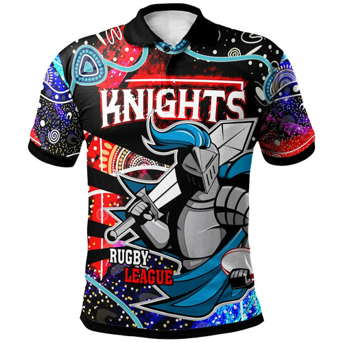 knights-rugby-polo-shirt-custom-knights-rugby-league-team-with-aboriginal-culture-player-and-number-polo-shirt