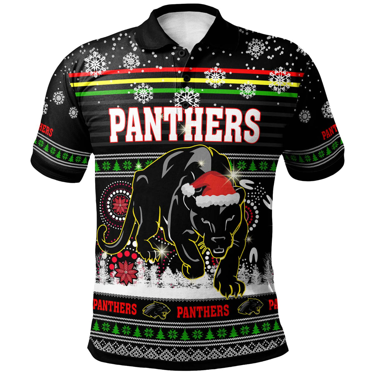 panthers-rugby-christmas-polo-shirt-custom-panthers-ugly-christmas-and-aboriginal-patterns-polo-shirt