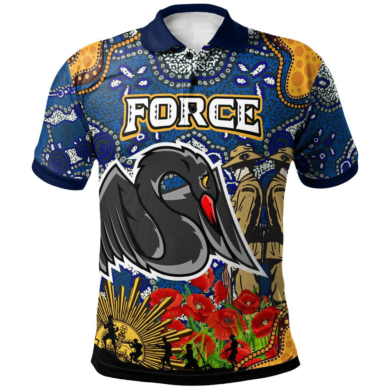 western-force-rugby-polo-shirt-anzac-day-western-force-with-aboriginal-poppy-flower-polo-shirt
