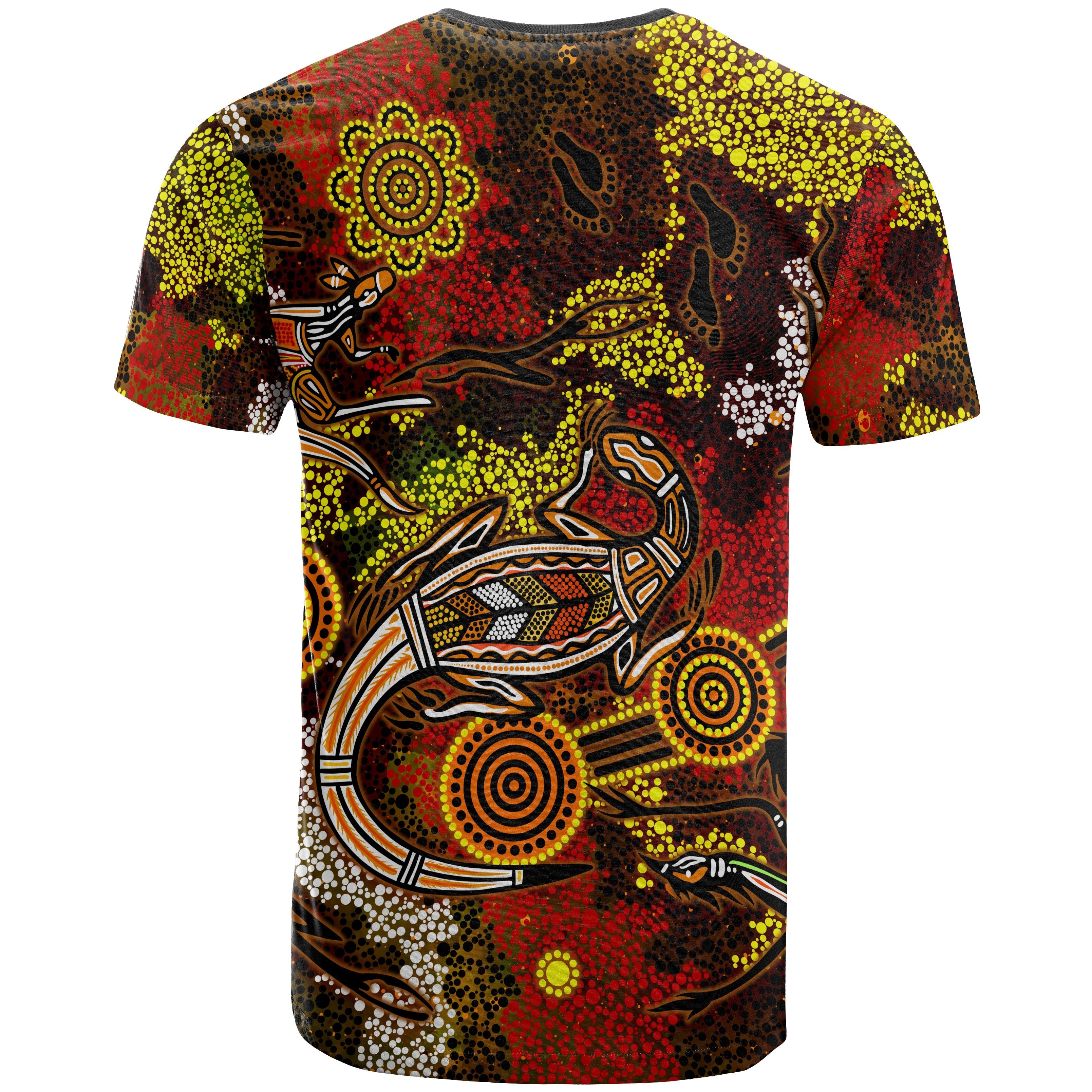 custom-aboriginal-t-shirts-kangaroo-and-lizard-dot-painting-art
