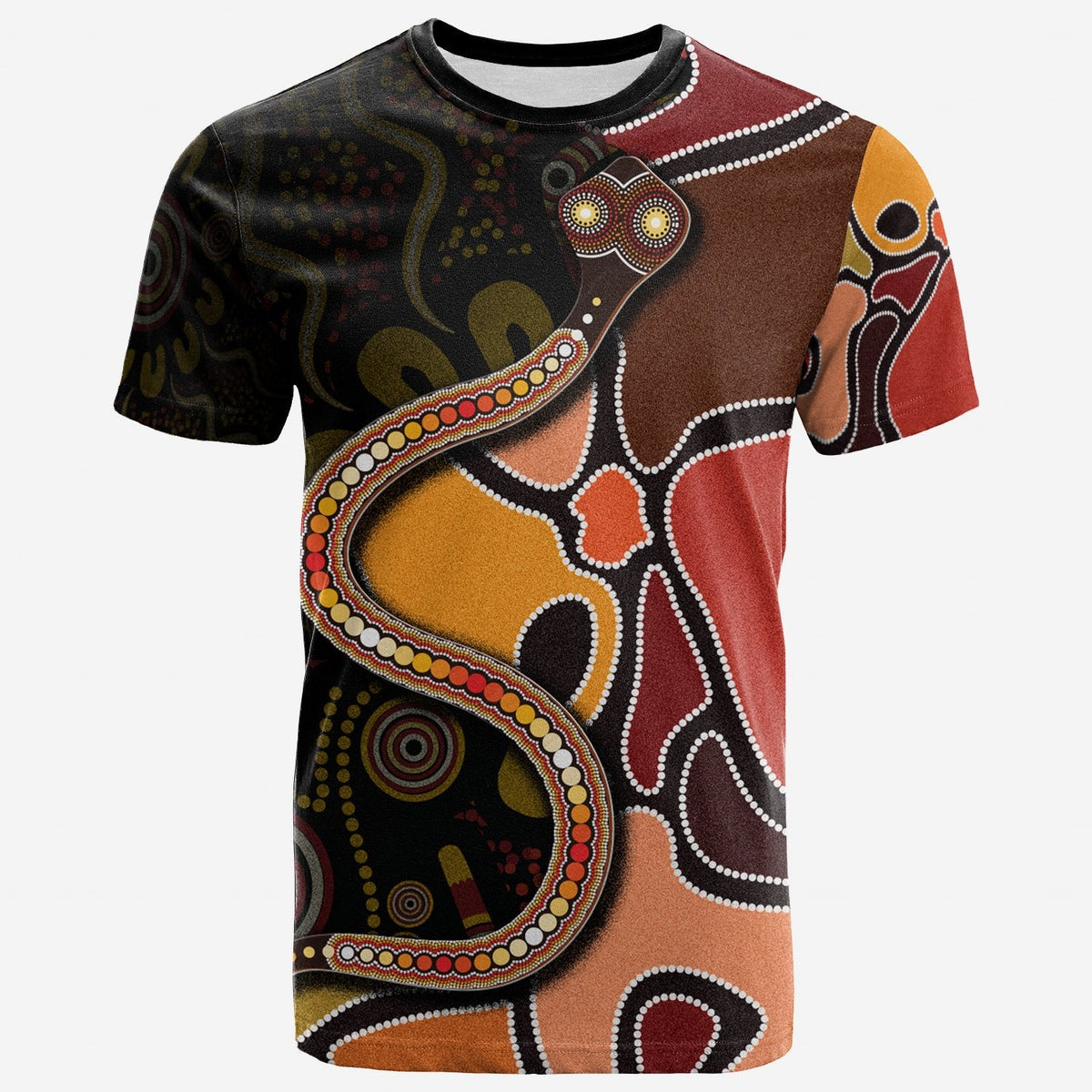 t-shirts-aboriginal-snake-with-dot-painting