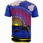aboriginal-t-shirt-sunset-over-the-sea-and-kangaroo-dot-painting