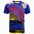aboriginal-t-shirt-sunset-over-the-sea-and-kangaroo-dot-painting