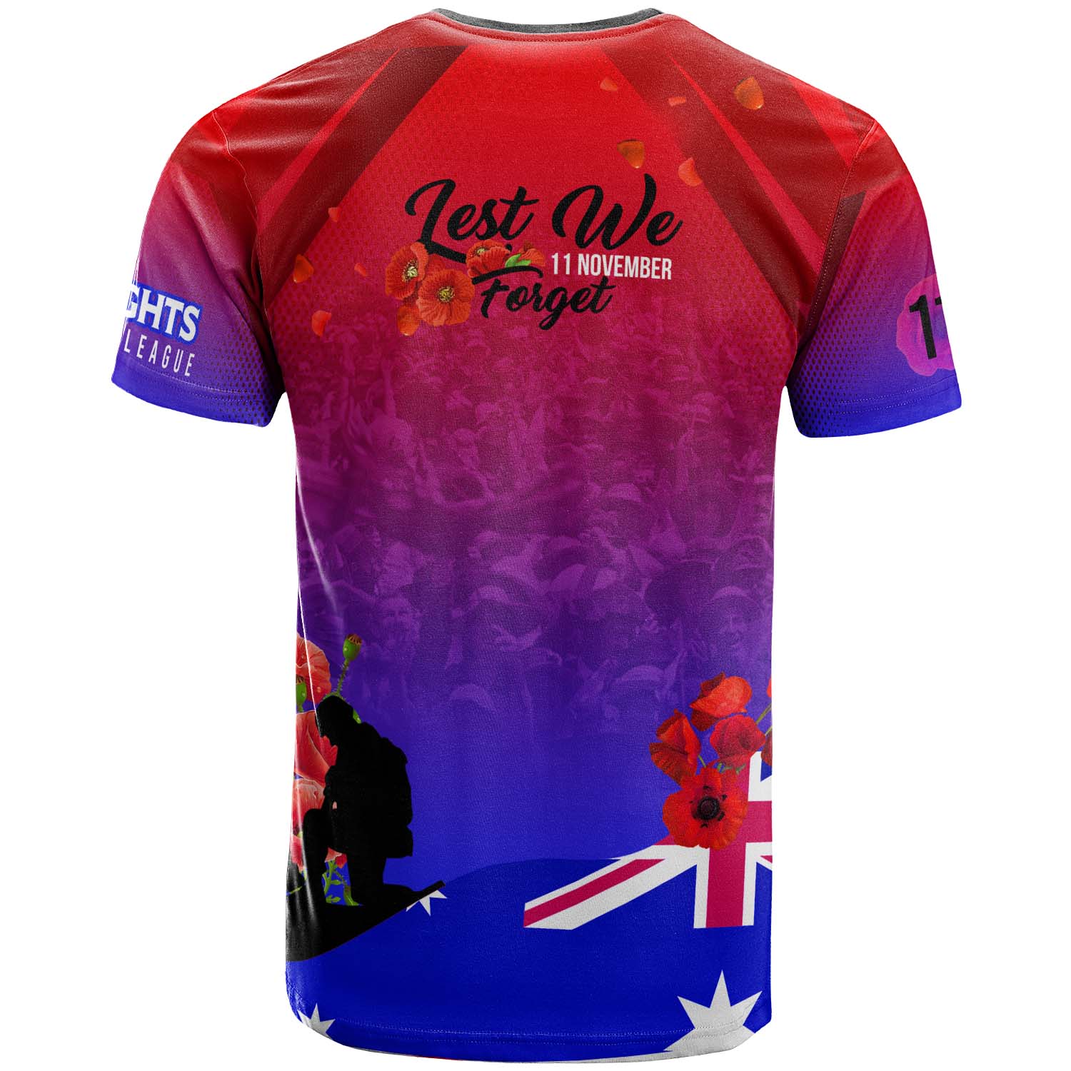 knights-rugby-t-shirt-custom-knights-remembrance-day-lest-we-forget-poppies-t-shirt