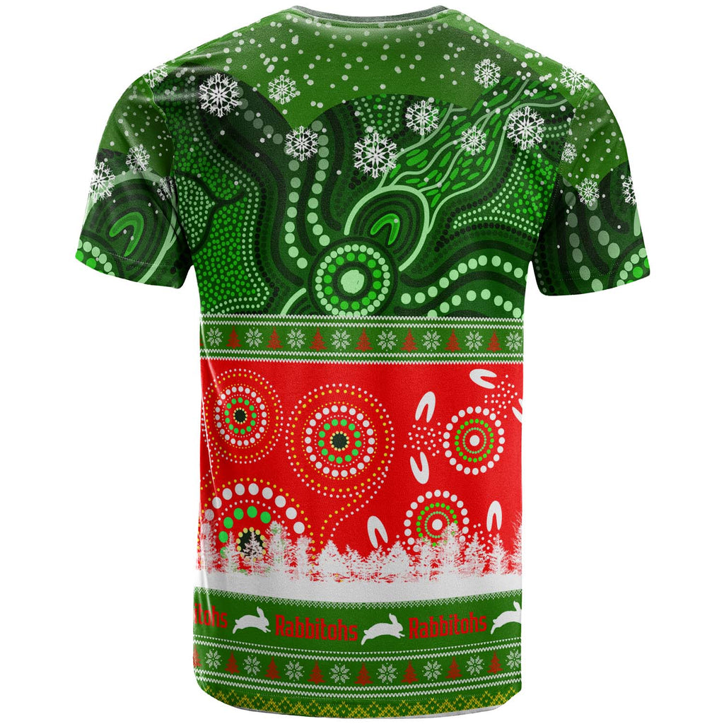 rabbitohs-rugby-christmas-t-shirt-custom-rabbitohs-ugly-christmas-and-aboriginal-patterns-t-shirt