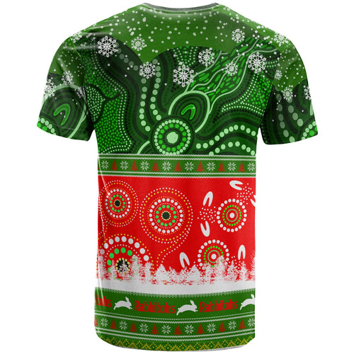 rabbitohs-rugby-christmas-t-shirt-custom-rabbitohs-ugly-christmas-and-aboriginal-patterns-t-shirt