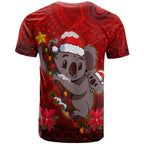 aboriginal-christmas-t-shirt-custom-aussie-koala-christmas-poinsettia-with-aboriginal-inspired-t-shirt