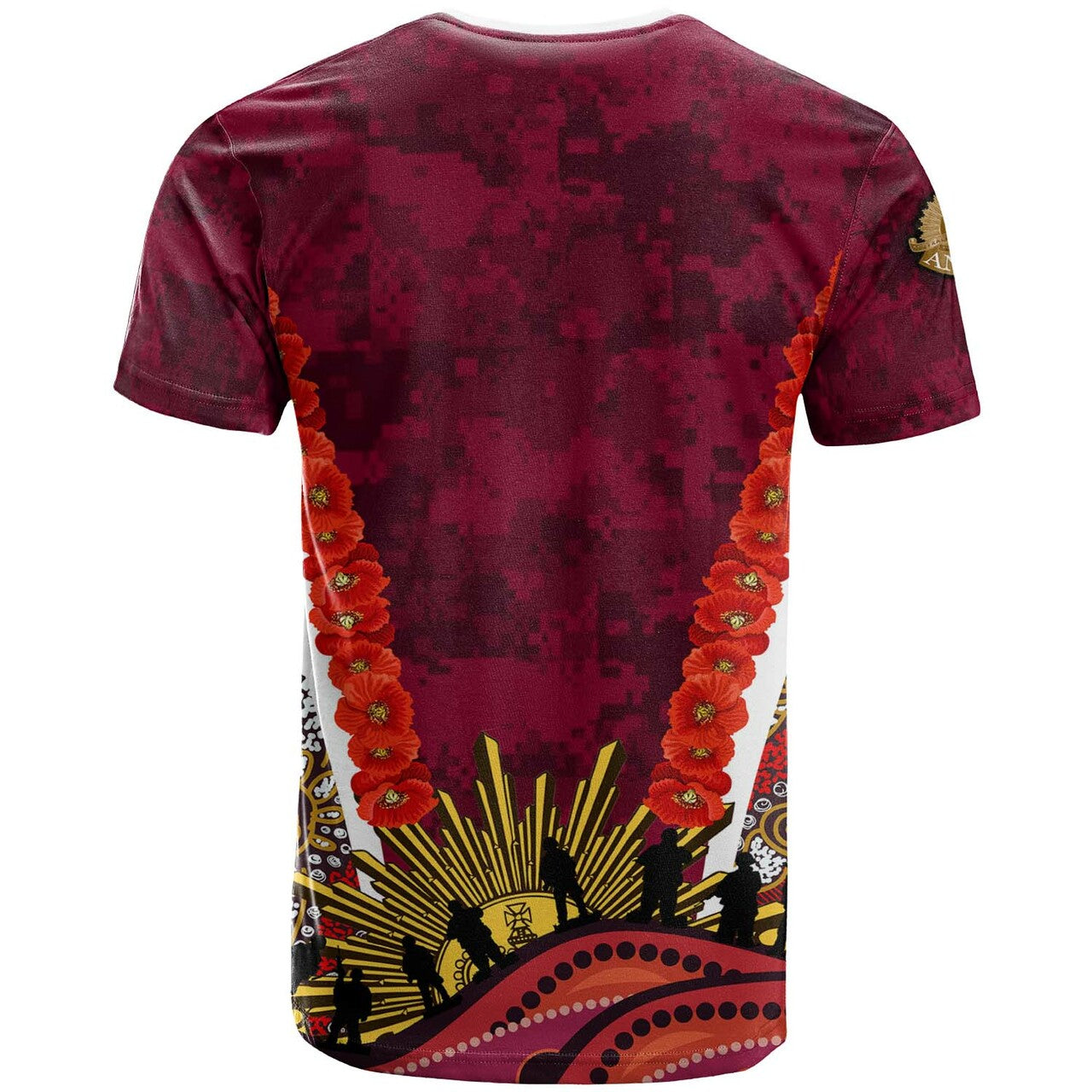 reds-rugby-t-shirt-custom-anzac-day-queensland-reds-aboriginal-poppy-with-koala-t-shirt