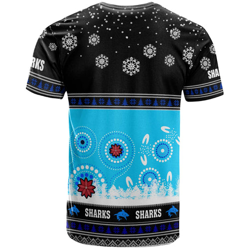 sharks-rugby-christmas-t-shirt-custom-sharks-ugly-christmas-and-aboriginal-patterns-t-shirt