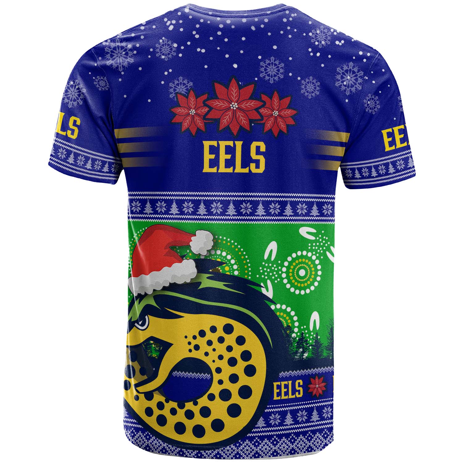 eels-rugby-christmas-t-shirt-custom-eels-ugly-christmas-and-aboriginal-patterns-t-shirt