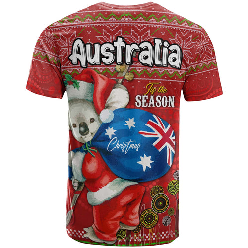 aboriginal-christmas-t-shirt-custom-australia-koala-ugly-christmas-with-aboriginal-inspired-red-t-shirt
