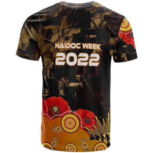 australia-anzac-day-and-naidoc-week-2023-t-shirt-poppy-flower-with-aboriginal-inspired-style-and-turtle-indigenous-t-shirt