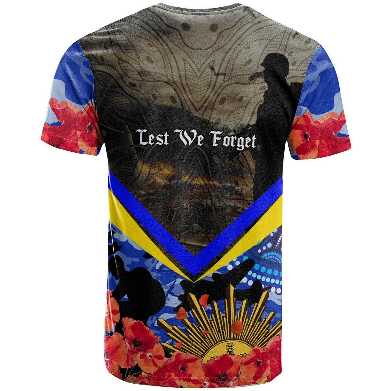 cowboys-rugby-t-shirt-aboriginal-anzac-day-cowboys-with-poppy-flower-indigenous-t-shirt