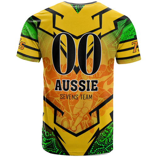 australia-national-rugby-sevens-team-t-shirt-custom-aussie-7s-team-coat-of-arms-rugby-championship-aboriginal-player-and-number-t-shirt