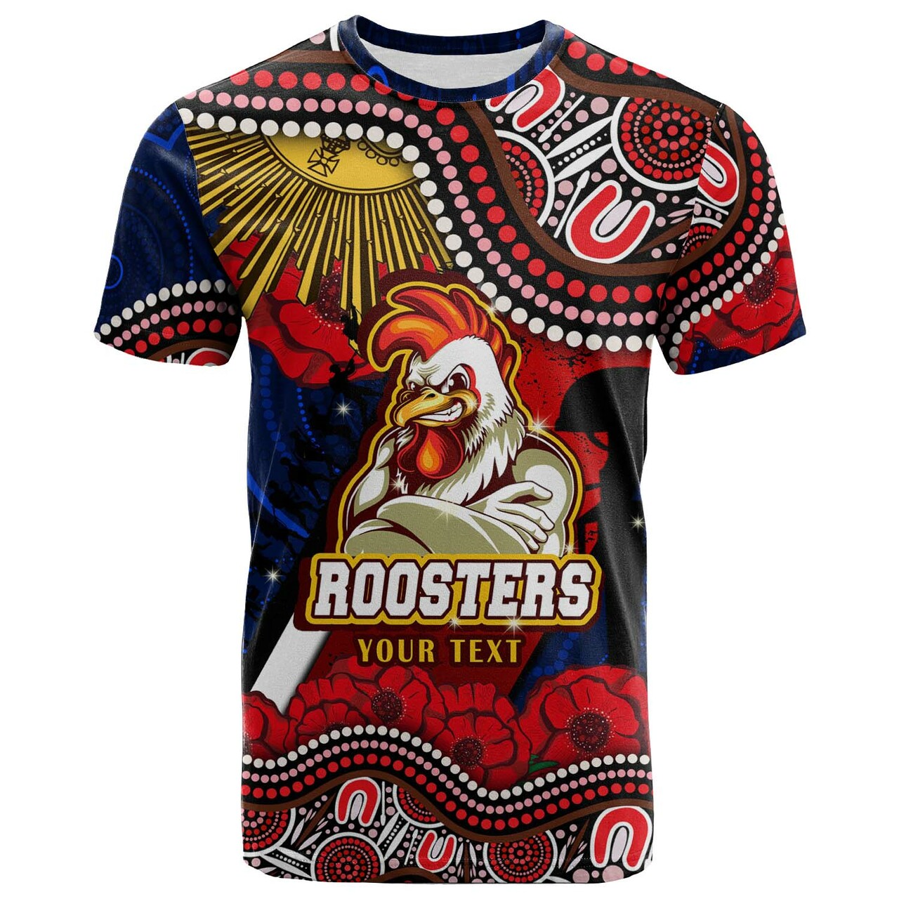 roosters-rugby-t-shirt-custom-anzac-day-sydney-roosters-aboriginal-culture-t-shirt-1