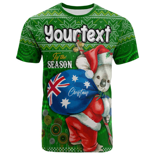 aboriginal-christmas-t-shirt-custom-australia-koala-ugly-christmas-with-aboriginal-inspired-green-t-shirt