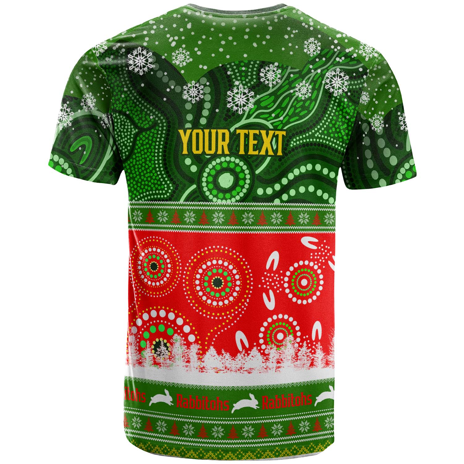 rabbitohs-rugby-christmas-t-shirt-custom-rabbitohs-ugly-christmas-and-aboriginal-patterns-t-shirt