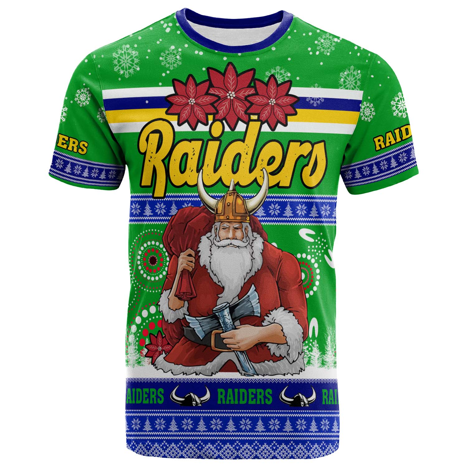 raiders-rugby-christmas-t-shirt-custom-raiders-ugly-christmas-and-aboriginal-patterns-t-shirt