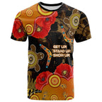 australia-anzac-day-and-naidoc-week-2023-t-shirt-poppy-flower-with-aboriginal-inspired-style-and-turtle-indigenous-t-shirt