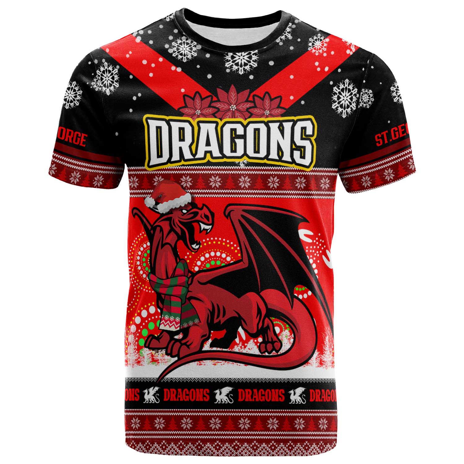 stgeorge-rugby-christmas-t-shirt-custom-dragons-ugly-christmas-and-aboriginal-patterns-t-shirt