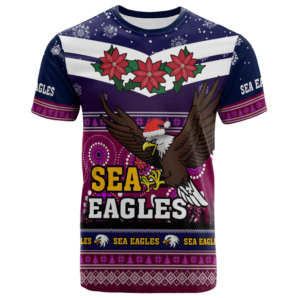 sea-eagles-rugby-christmas-t-shirt-custom-sea-eagles-ugly-christmas-and-aboriginal-patterns-t-shirt