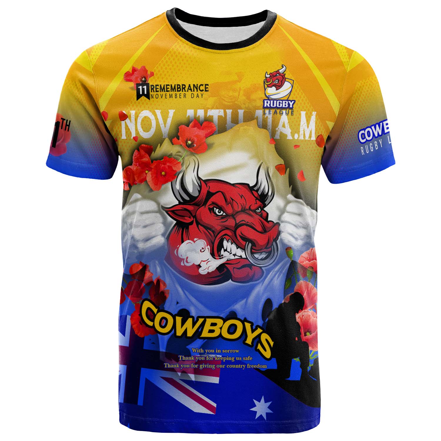 cowboys-rugby-t-shirt-custom-cowboys-remembrance-day-lest-we-forget-poppies-t-shirt