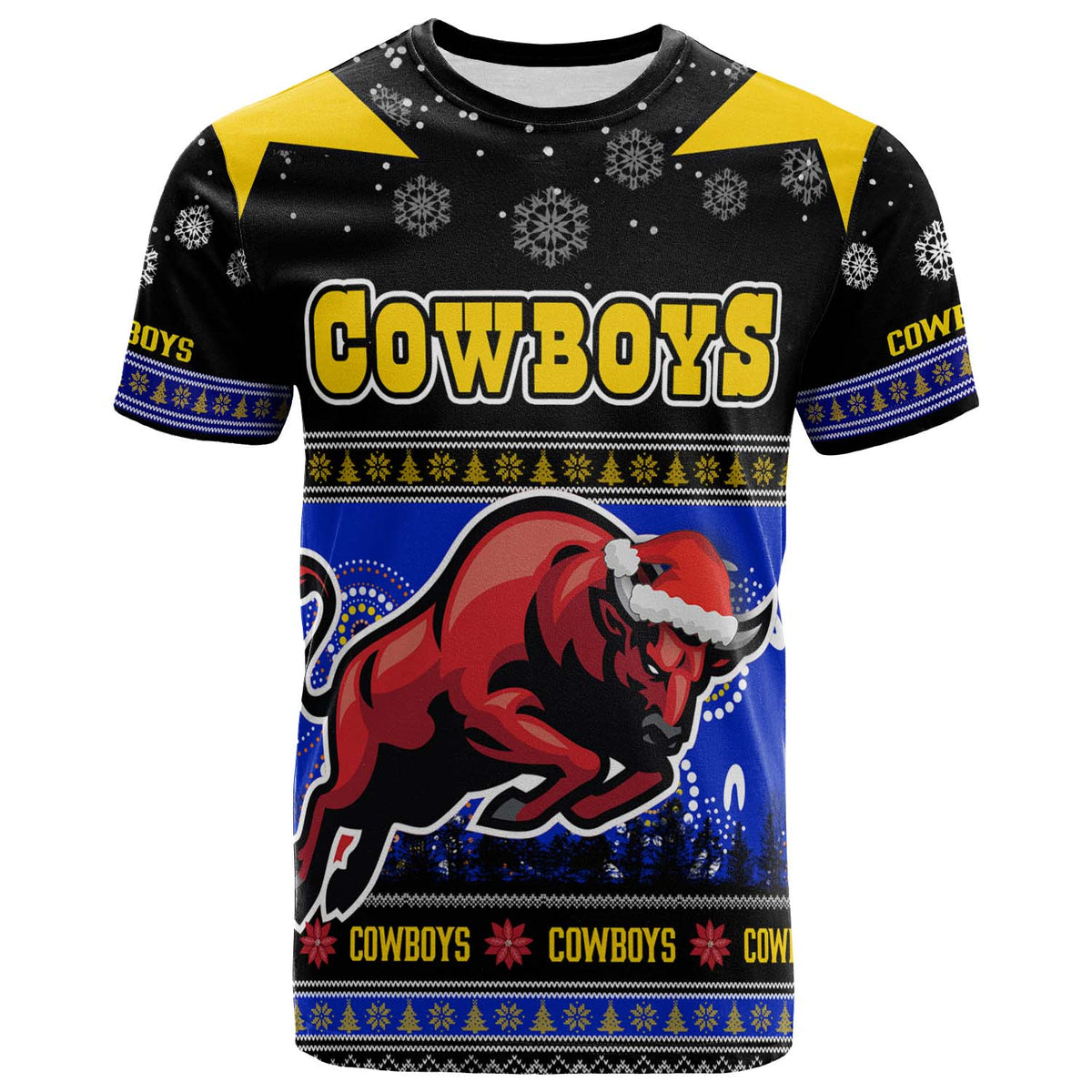 cowboys-rugby-christmas-t-shirt-custom-cowboys-ugly-christmas-and-aboriginal-patterns-t-shirt