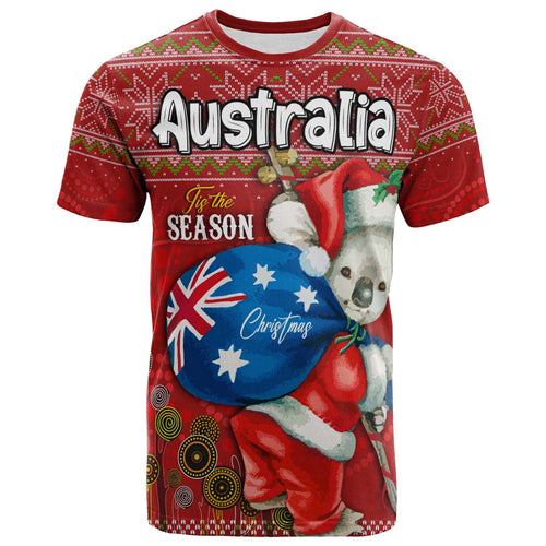 aboriginal-christmas-t-shirt-custom-australia-koala-ugly-christmas-with-aboriginal-inspired-red-t-shirt