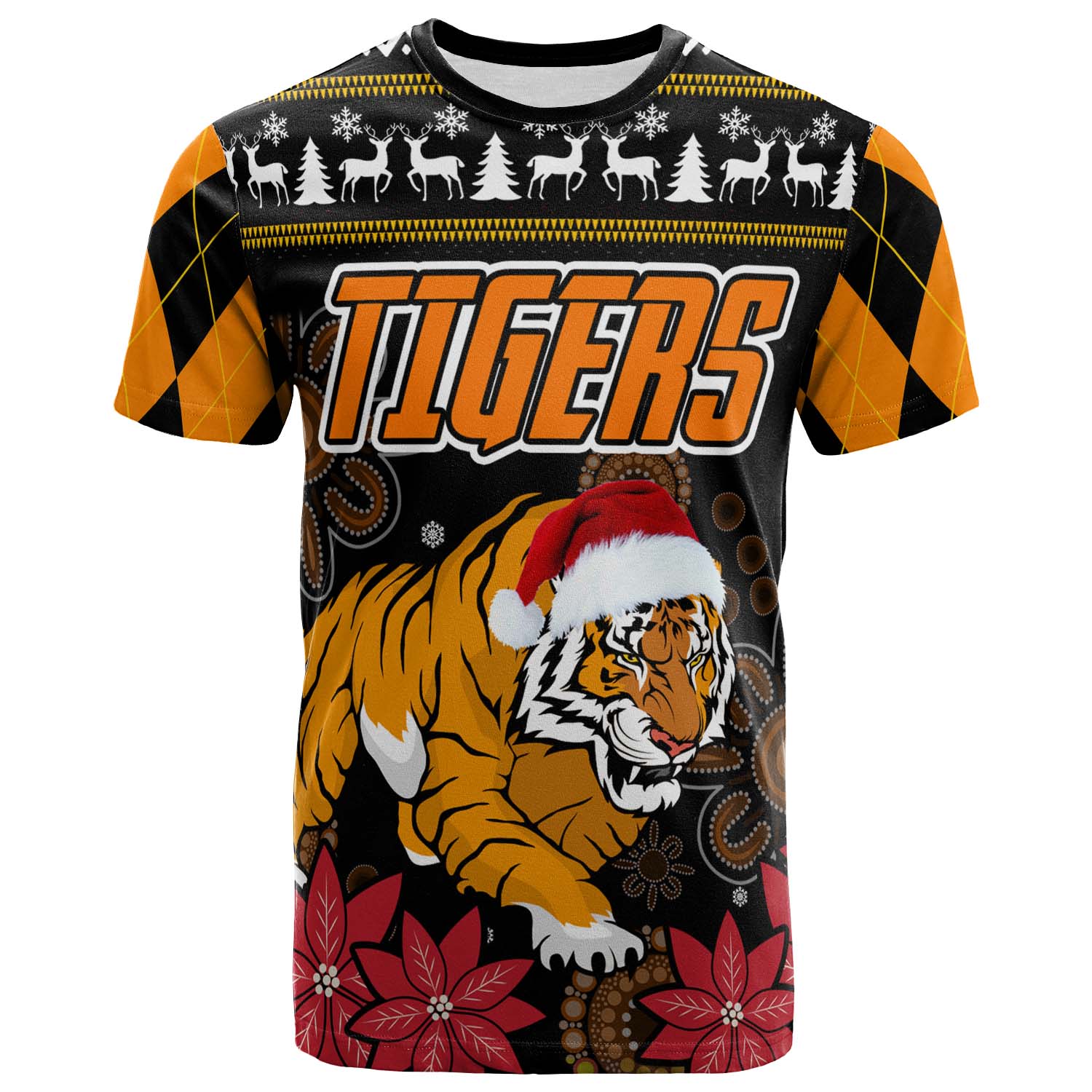 tigers-rugby-christmas-t-shirt-custom-tigers-merry-christmas-aboriginal-t-shirt