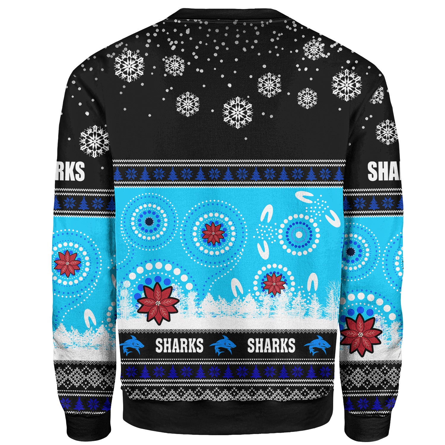 sharks-rugby-christmas-sweatshirt-custom-sharks-ugly-christmas-and-aboriginal-patterns-sweatshirt