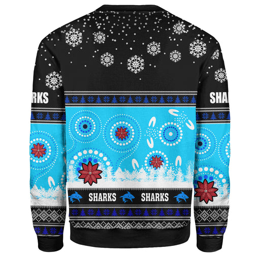 sharks-rugby-christmas-sweatshirt-custom-sharks-ugly-christmas-and-aboriginal-patterns-sweatshirt
