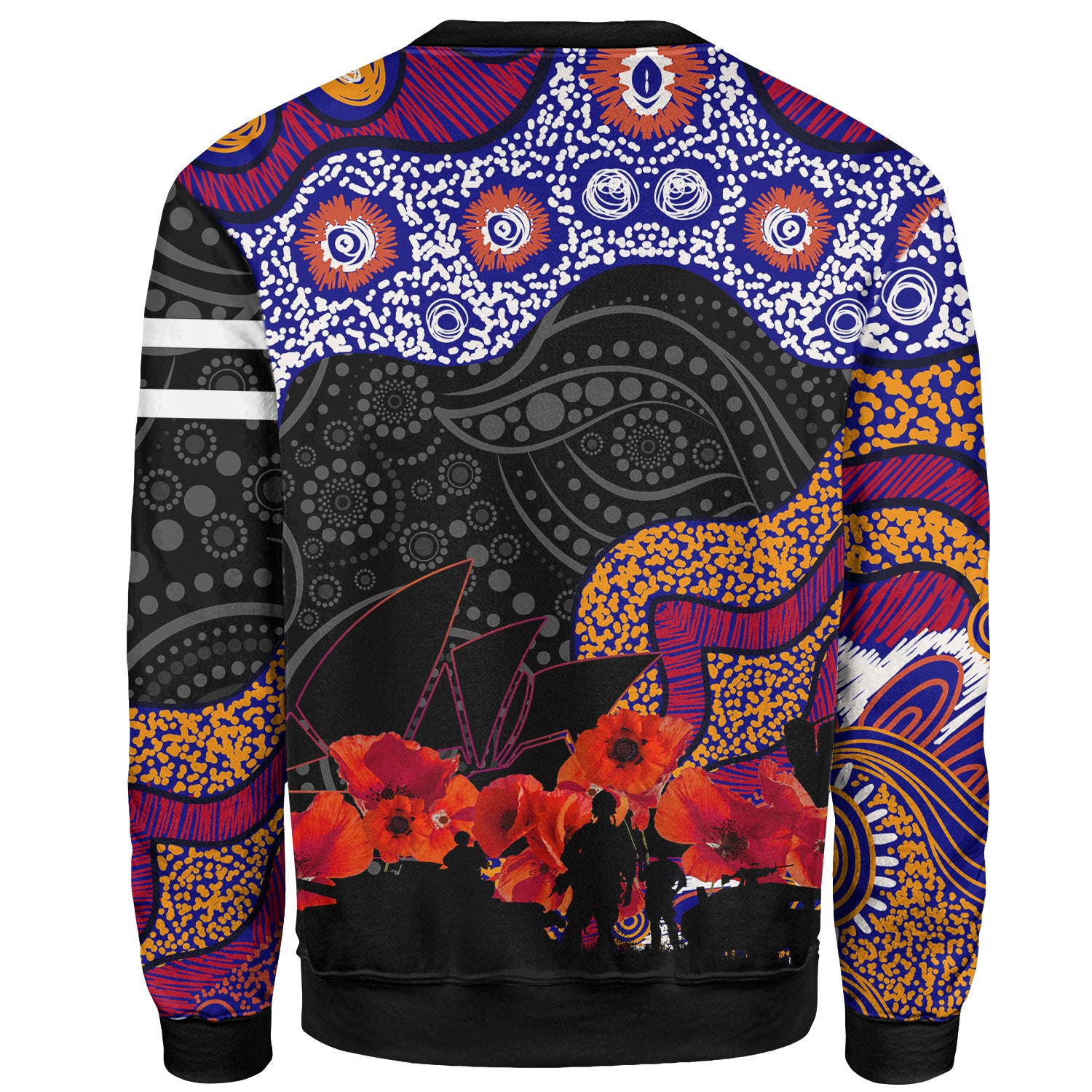 sea-eagles-rugby-sweatshirt-remembrance-day-sea-eagles-lest-we-forget-aboriginal-patterns-sweatshirt
