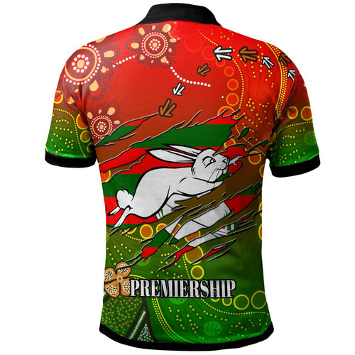 rabbitohs-rugby-polo-shirt-custom-100-south-rabbitohs-premiership-rugby-with-aboriginal-culture-player-and-number-polo-shirt