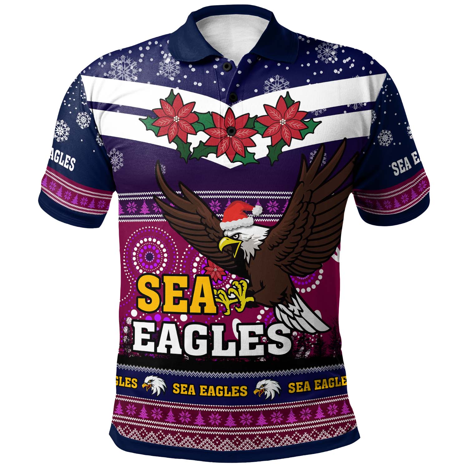 sea-eagles-rugby-christmas-polo-shirt-custom-sea-eagles-ugly-christmas-and-aboriginal-patterns-polo-shirt