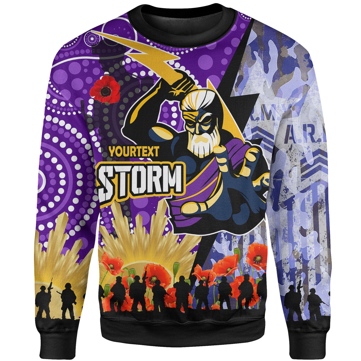 storm-rugby-sweatshirt-custom-remembrance-day-melbourne-storm-aboriginal-patterns-sweatshirt