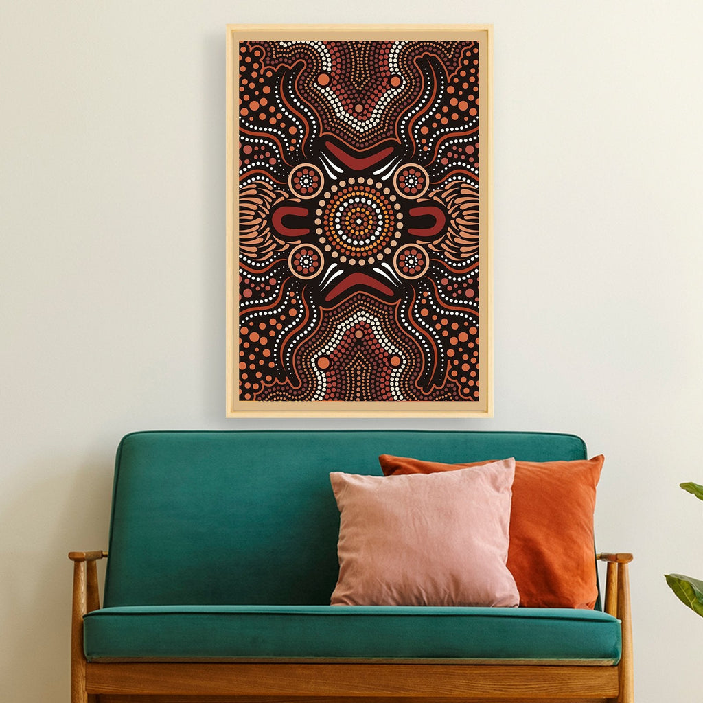 printed-canvas-aboriginal-brown-dot-painting-art