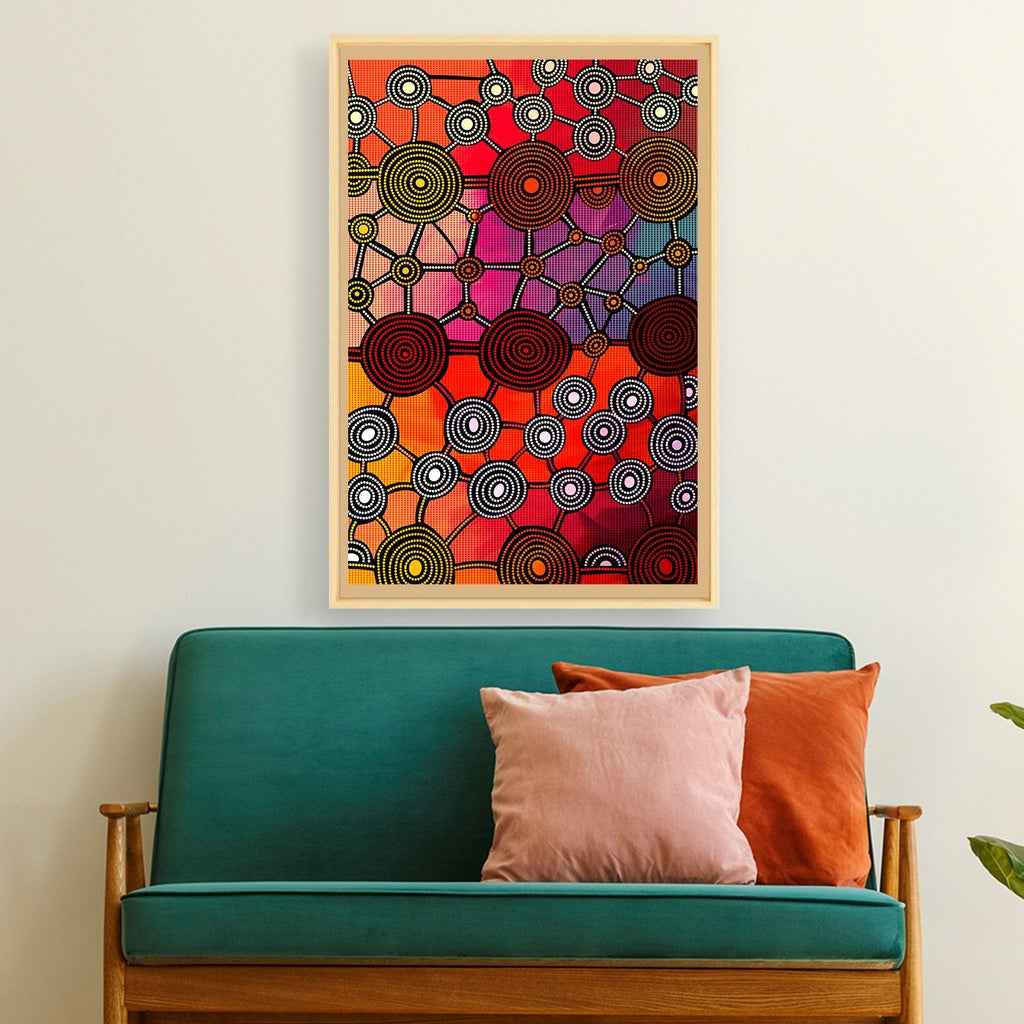 printed-canvas-colorful-dot-painting-art