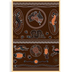 printed-canvas-indigenous-brown-lizard-dot-painting-art